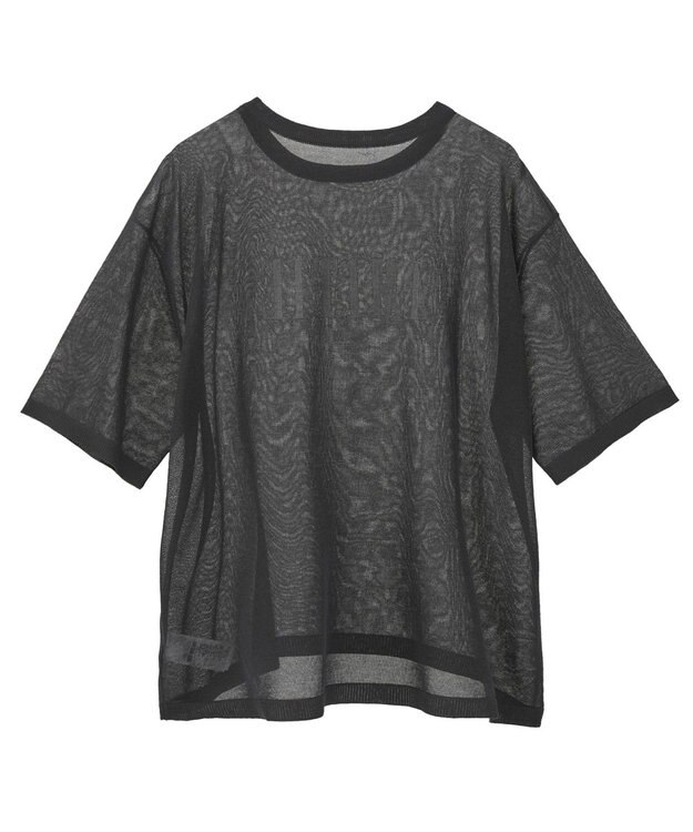 earth music&ecology 【接触冷感】ロゴ刺繍シアープルオーバ Charcoal Gray