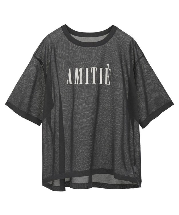 earth music&ecology 【接触冷感】ロゴ刺繍シアープルオーバ Charcoal Gray