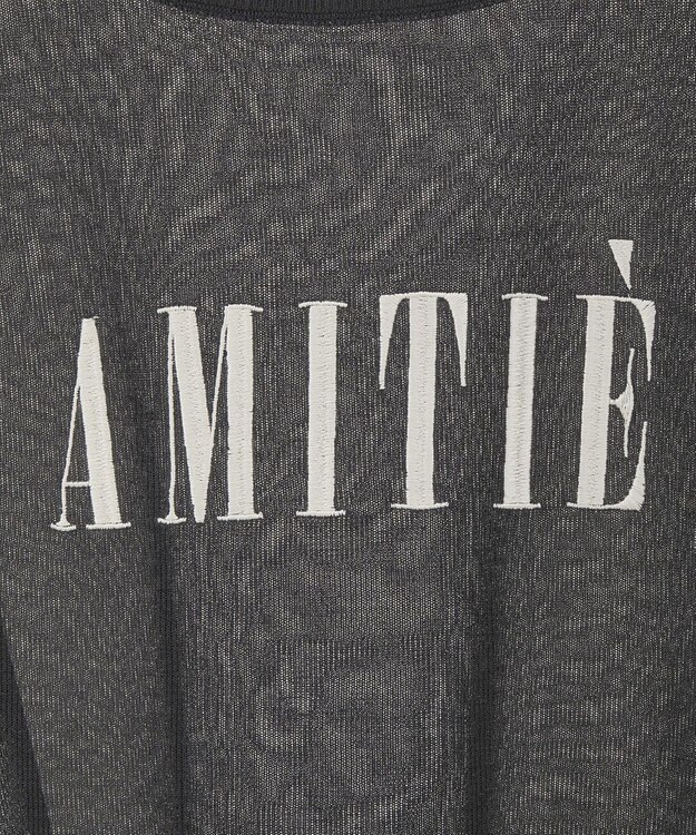 earth music&ecology 【接触冷感】ロゴ刺繍シアープルオーバ Charcoal Gray