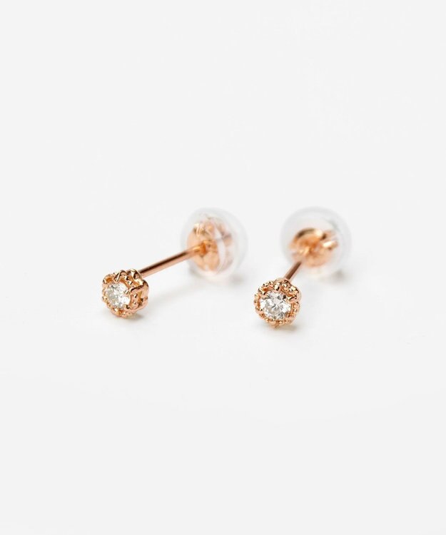 TOCCA 【WEB限定】FLORA K18 DIAMOND  K18 PIERCED EARRINGS K18 ダイヤモンド ピアス ピンクゴールド系