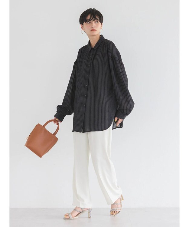 AMERICAN HOLIC ドビーストライプシャツ Black