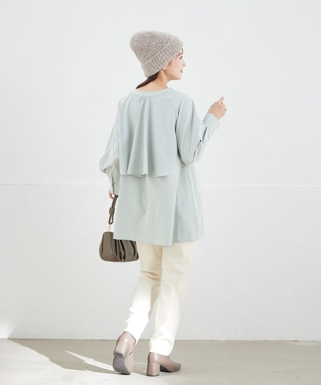 Tiaclasse L バックフレアヨークチュニック ミント