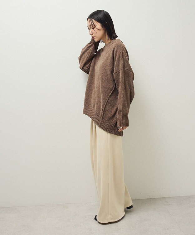 Green Parks リラックスモールニットチュニック Brown