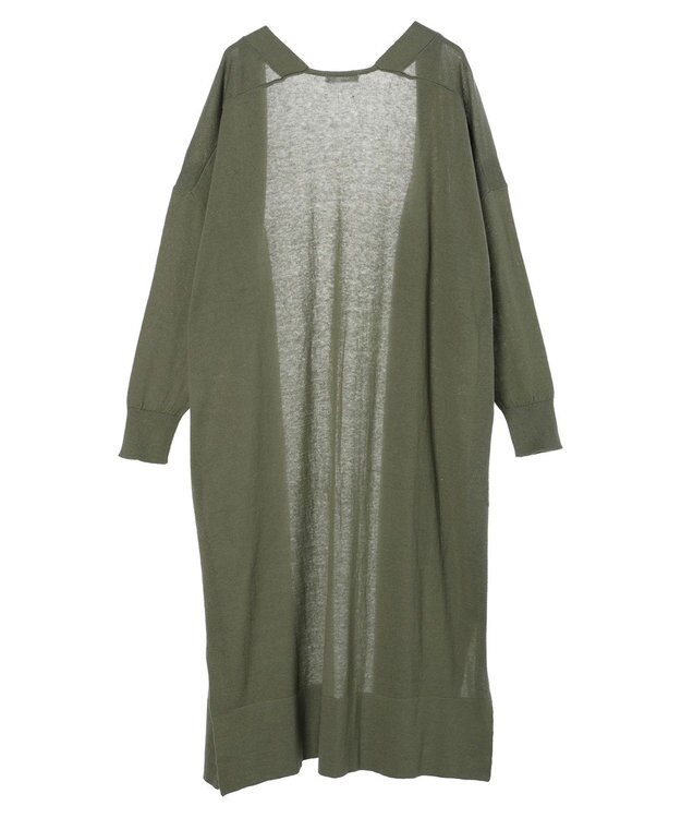 CRAFT STANDARD BOUTIQUE 裾スリットロングニットカーディガン Khaki