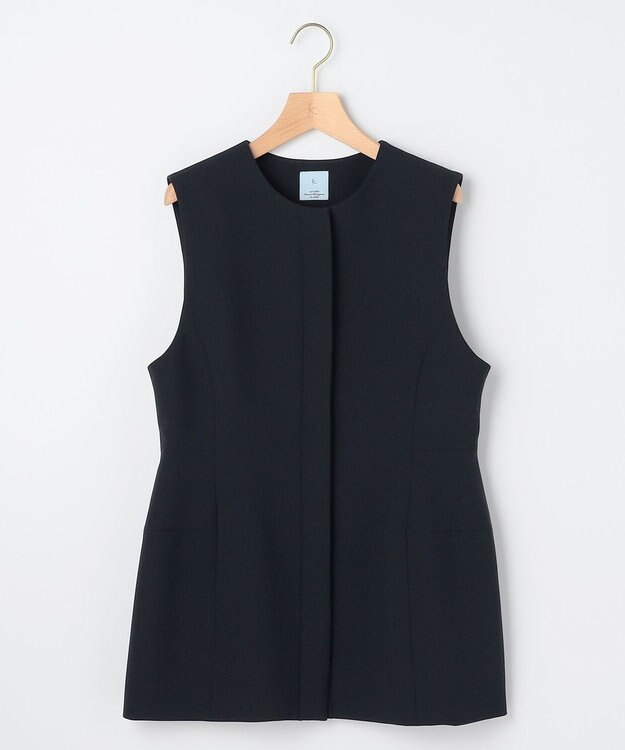 組曲 L 【KUMIKYOKU NAVY】コンフォータブルドレープ ジレ ネイビー系