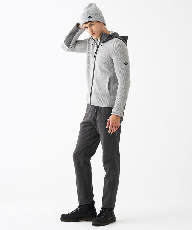 JOSEPH ABBOUD MOUNTAIN 【UNISEX】リサイクルウールポリ ニットパーカー ライトグレー系