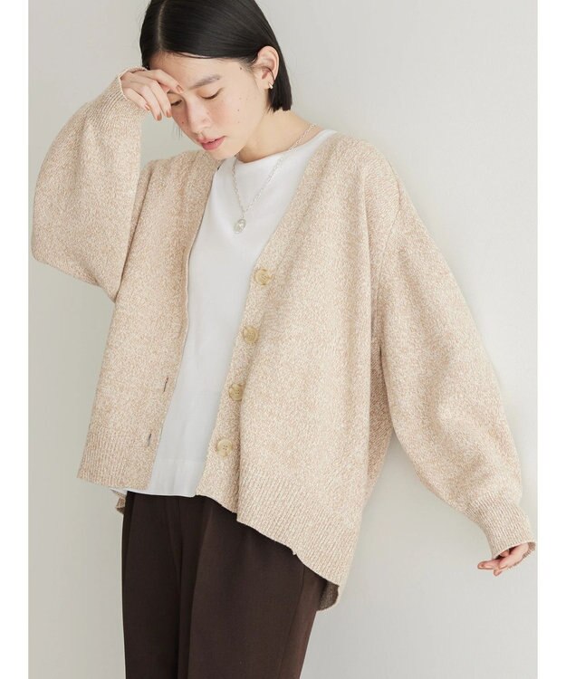 AMERICAN HOLIC ＭＩＸＶネックニットカーディガン Beige