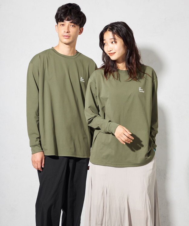 SHARE PARK MENS 【UNISEX】吸水速乾 LMCバックプリントロングスリーブTシャツ（L・XLサイズ） オリーブ