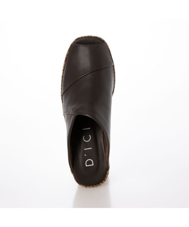 MODE ET JACOMO <D'ICI>パッチワーク厚底サンダル ダークブラウンコンビ