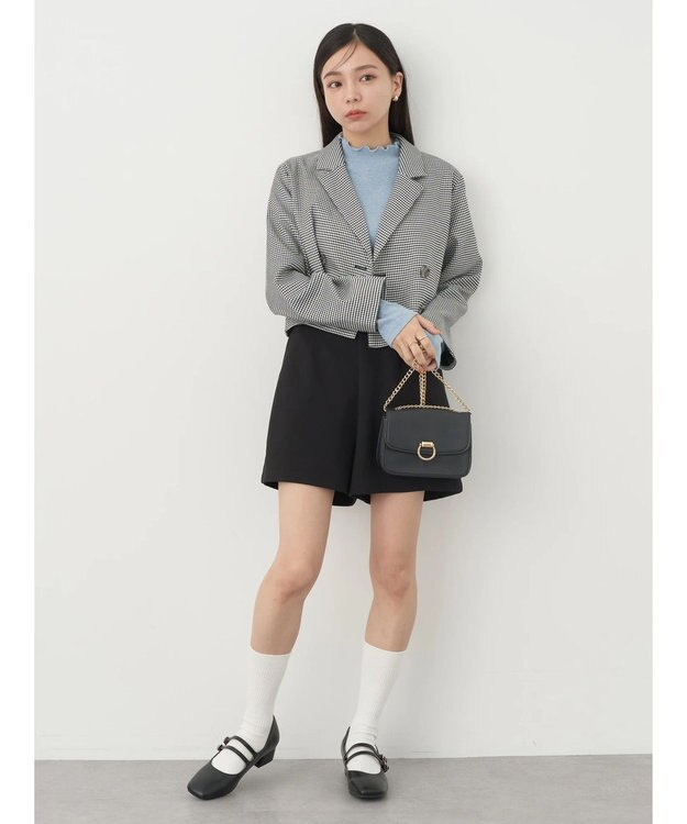 earth music&ecology ラメテレコハイネックプルオーバー Sax