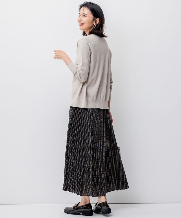 23区 L 【洗える/アンサンブル対応】サステナブルウール カーディガン ベージュ系