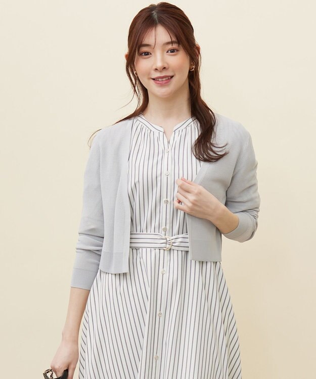 ANY SIS 【接触冷感・UVケア】ショートレングス畔 カーディガン ミント