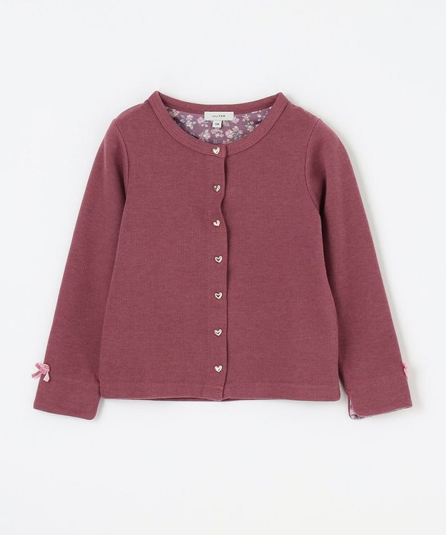 ANY KIDS スナップボタンカーディガン ボルドー