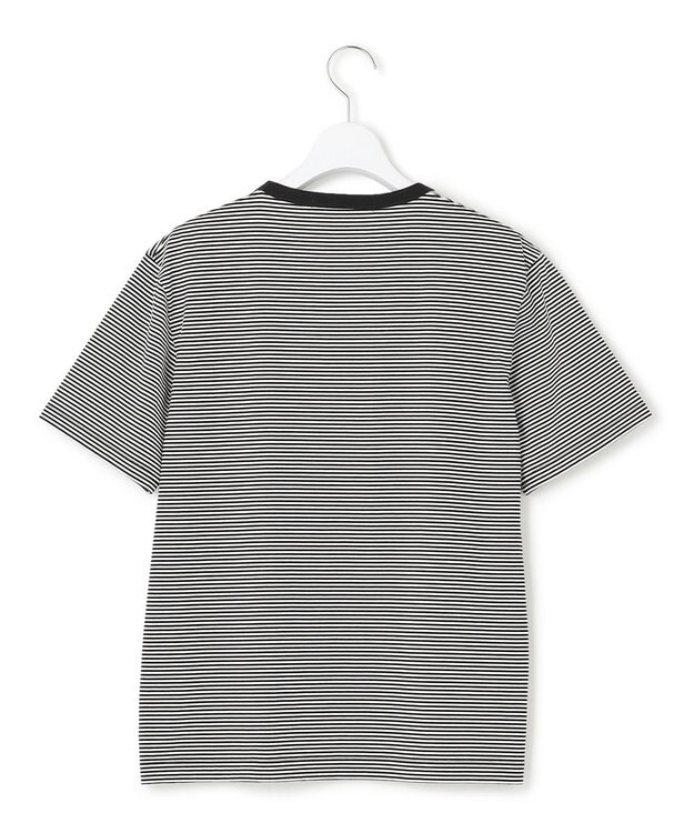 23区 【洗える】アンカーロゴプリント 半袖 Tシャツ ブラック×ホワイトボーダー