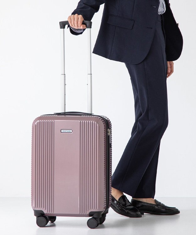 ACE BAGS & LUGGAGE World Traveler ボトムベイ スーツケース 34リットル 2~3泊 3kg 機内持ち込みサイズ キャスターストッパー 双輪キャスター 06951 ワールドトラベラー キャリーケース ピンクカーボン