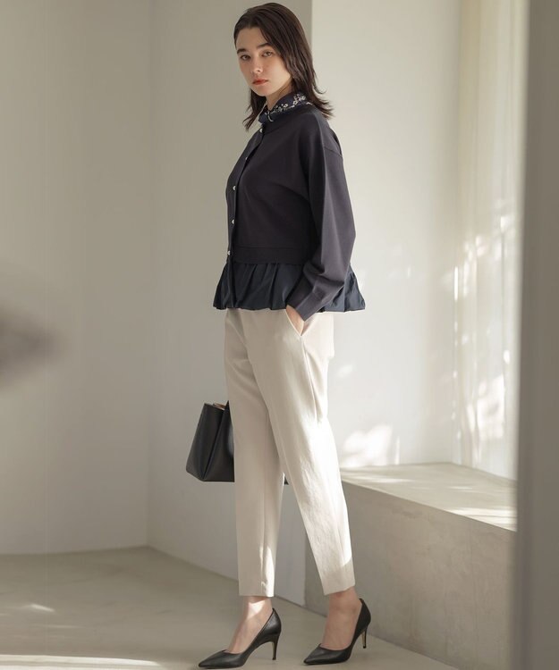 組曲 シュットクロステーパード パンツ サンドベージュ系