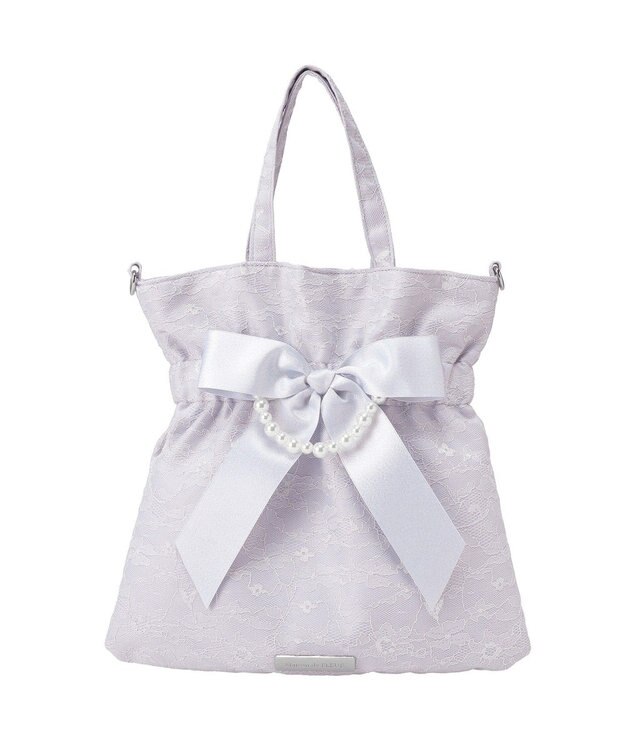 Maison de FLEUR ブルーマニアリボン２Ｗａｙトートバッグ Grayish Blue