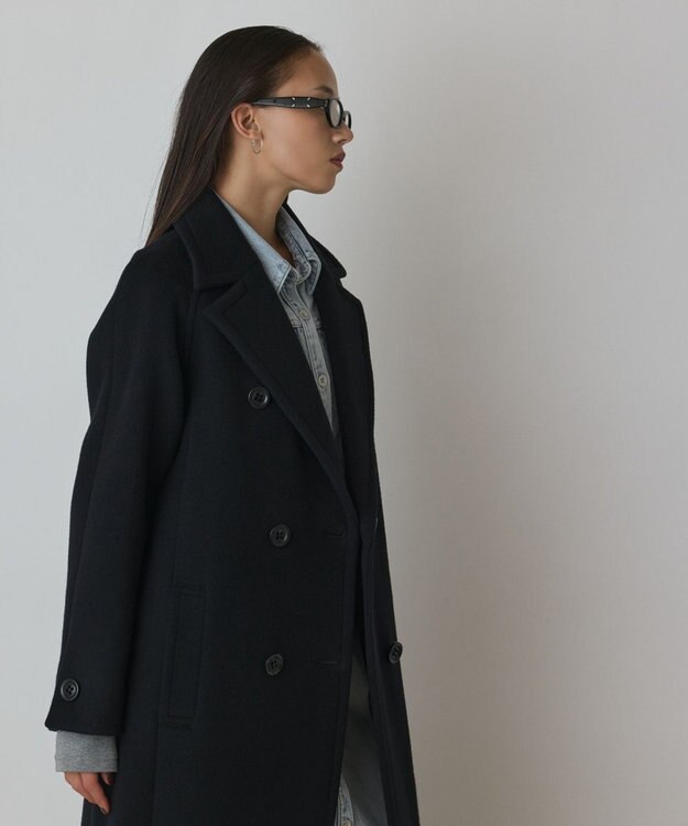 GRACE CONTINENTAL ショートビーバーロングコート ブラック