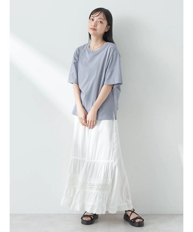 earth music&ecology ＢＯＸ　Ｔシャツ Blue