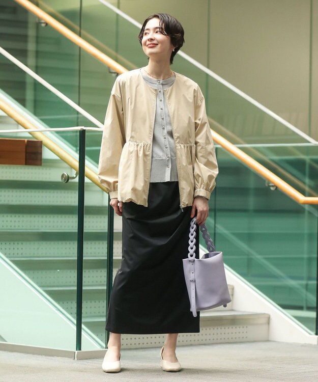 Green Parks 金釦コンパクトニットカーディガン Light Gray