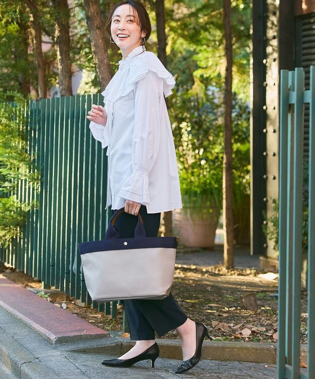 TOPKAPI 【Breath TOPKAPI】リプルネオレザー A4トートバッグ グレージュ