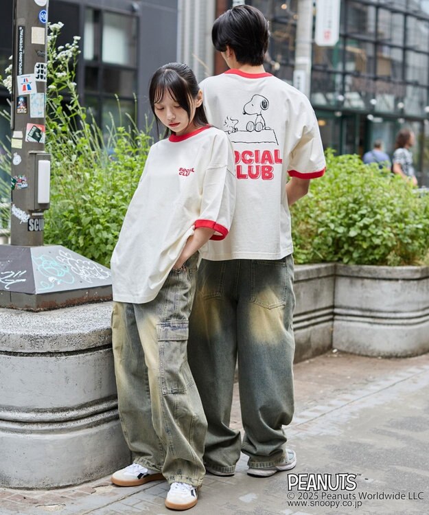 WEGO 【ユニセックス着用ITEM/MLサイズ展開】別注PEANUTSプリントT（SS） ホワイトアイボリー