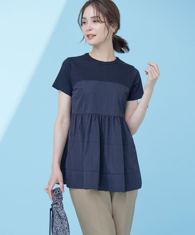 組曲 L 【接触冷感】ビスチェレイヤードTシャツ ブラック系