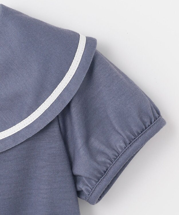 ANY KIDS 接触冷感セーラーカラーTシャツ ブルー