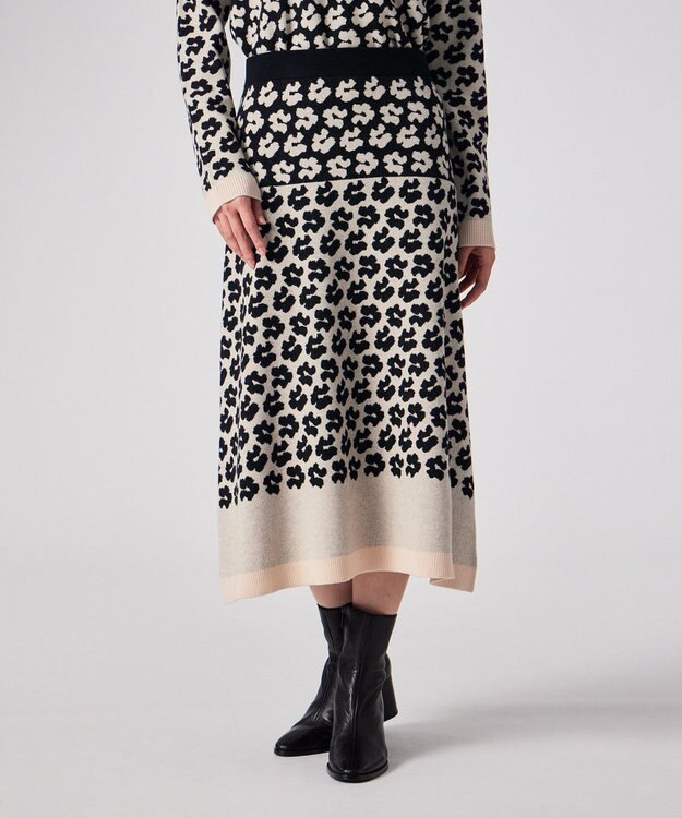 Paul Smith フラワージャカード ニットスカート エクリュ