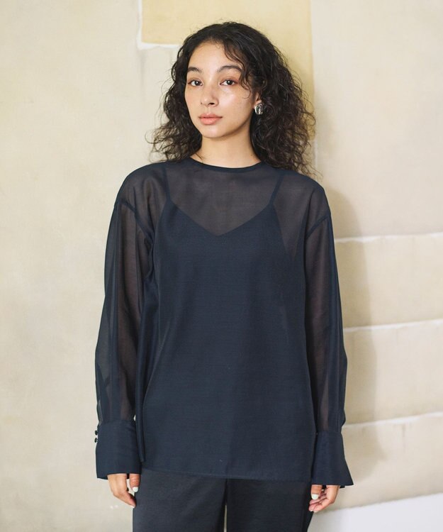 #Newans シアープルオーバーシャツ ネイビー系