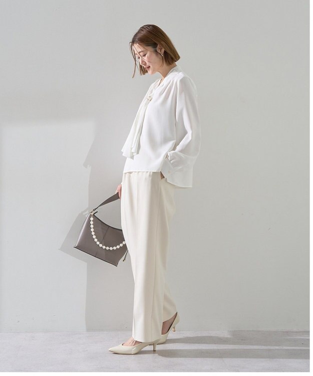 YECCA VECCA サイドベルテッドハイウエストパンツ Navy