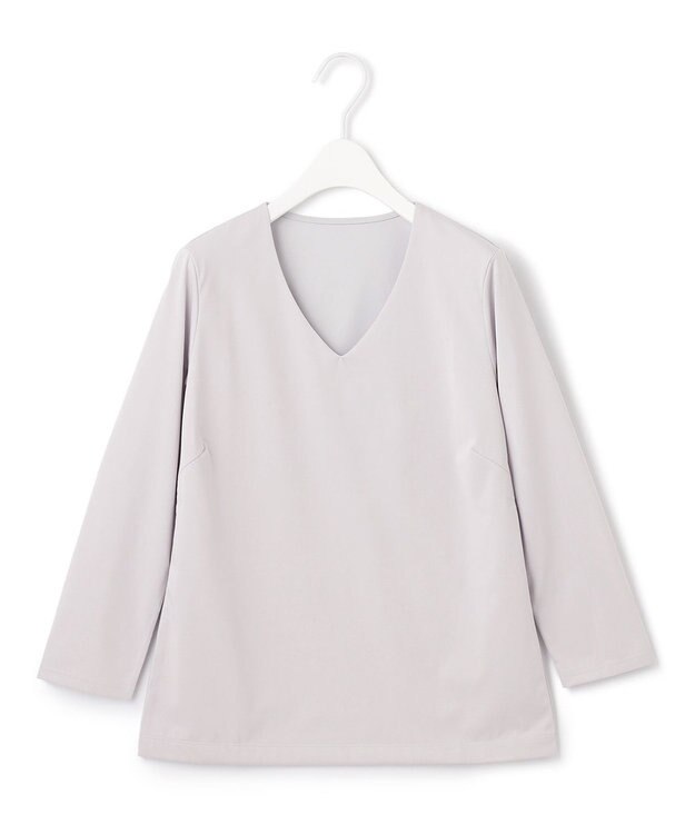 ICB 【洗える】 スーペリアジャージー Vネックプルオーバー ライトグレー系