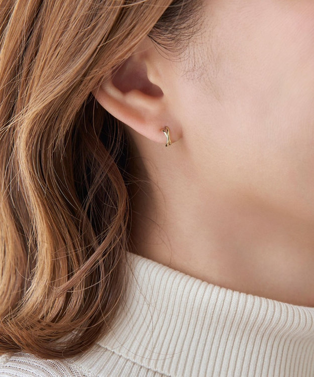 極美品 K10YG 両耳 アメリカンピアス（Phoebe） K10】グリッター