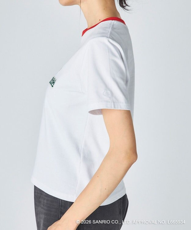 OP／FILA 【Ocean Pacific×ハローキティ】ワッペンリンガーチビTシャツ ホワイト