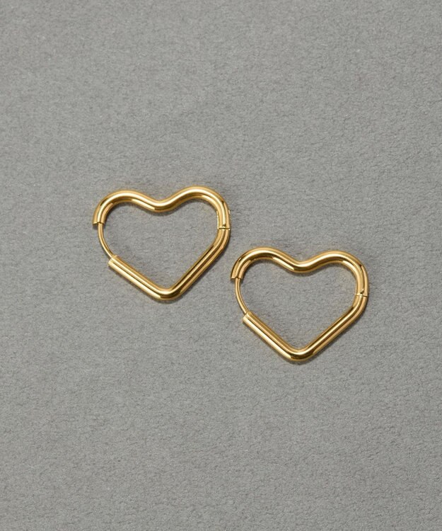 Phoebe 【金属アレルギー対応】グロウハートフープワンタッチピアス　ゴールド/ステンレス ゴールド