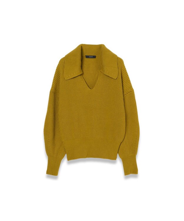 JOSEPH 【洗える】ニューカーディガンステッチオープンネックニット Amber