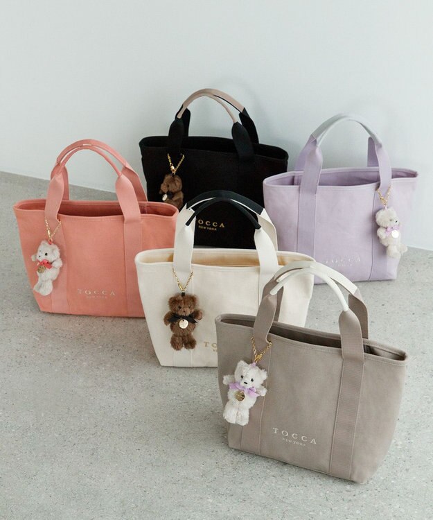 TOCCA 【ぬいぐるみチャーム付き】TOCCA AMICO CANVAS TOTE キャンバストート アイボリー系