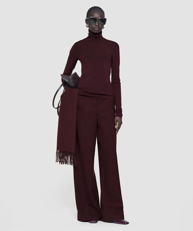 JOSEPH 【洗える】シルクストレッチハイネックトップ Maraschino