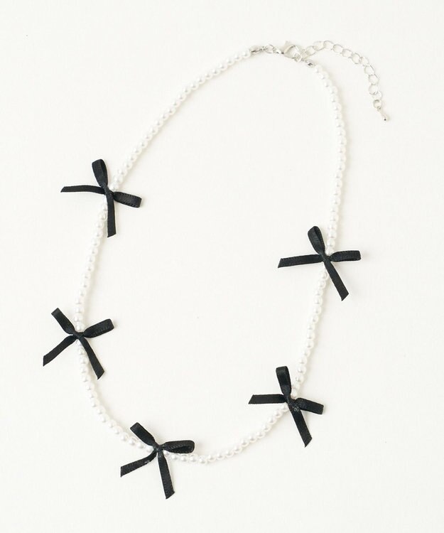 WEGO Lビーズサテンリボンネックレス 柄2