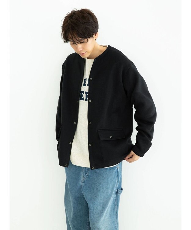 CRAFT STANDARD BOUTIQUE ニットフリースカーディガン Black