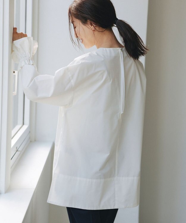 #Newans 【セレモニーにも】＜亀恭子さんコラボ＞下から着られちゃう！シュシュ付き2WAYカフスシャツ ホワイト系