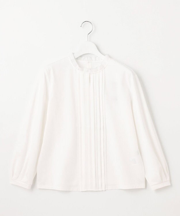 J.PRESS LADIES S 【吸水速乾】プレーティングジャージー フリル襟 カットソー ホワイト系