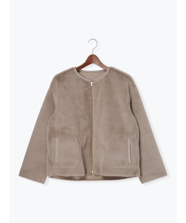 Te chichi リバーシブルファームートンブルゾン モカ