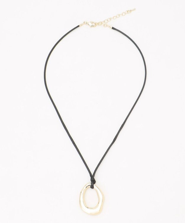 ANY メタルフープコードネックレス ライトゴールド