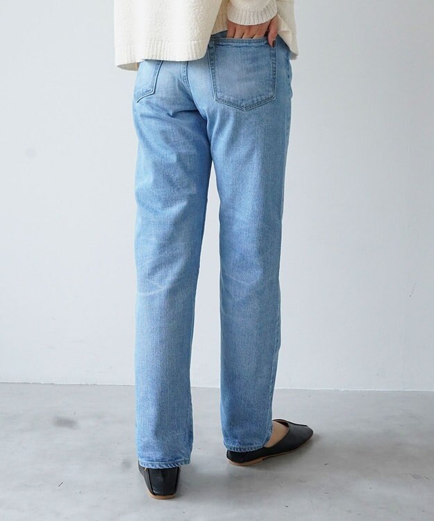 caqu modern straight レギュラーストレートデニムパンツ USED WASH 7years