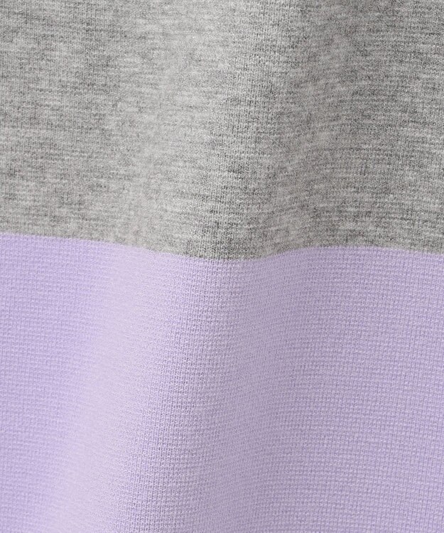 23区 S 【WEB&一部店舗限定カラーあり/洗える】ミラノリブ バイカラーニットワンピース ライトグレー×ラベンダー