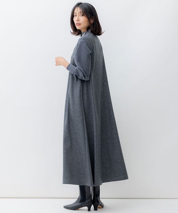 23区 【洗える】ウールミルドジャージー ワンピース グレー系
