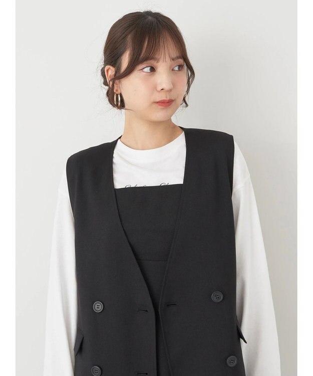 earth music&ecology ノーカラージレ Black