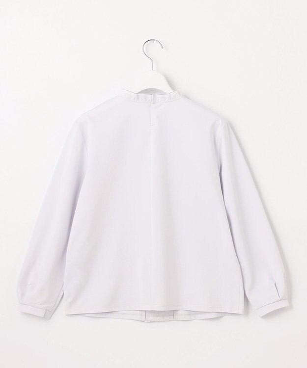 J.PRESS LADIES S 【吸水速乾】プレーティングジャージー フリル襟 カットソー ライトグレー系