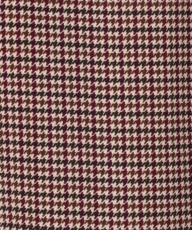 J.PRESS LADIES デシンハウンドトゥースプリント スカート ブラウン系